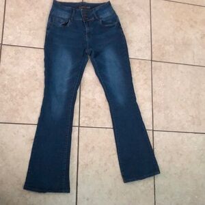 BAMBOO Blue Flare Wide Leg Jeans